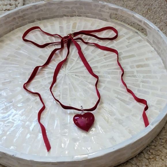 Red Heart Pendant Necklace - Red Velvet - Picture 13 of 14